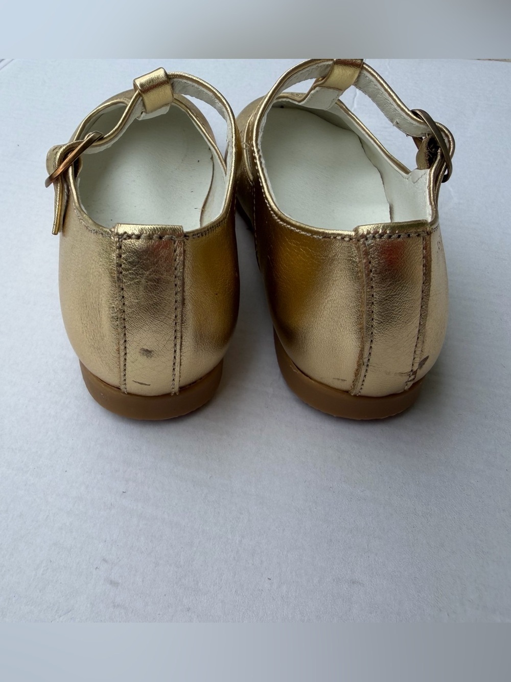 La Coqueta Gold T-Bar Mary Jane Shoes | EU 24 (US 8 Girls) - Picture 13 of 15